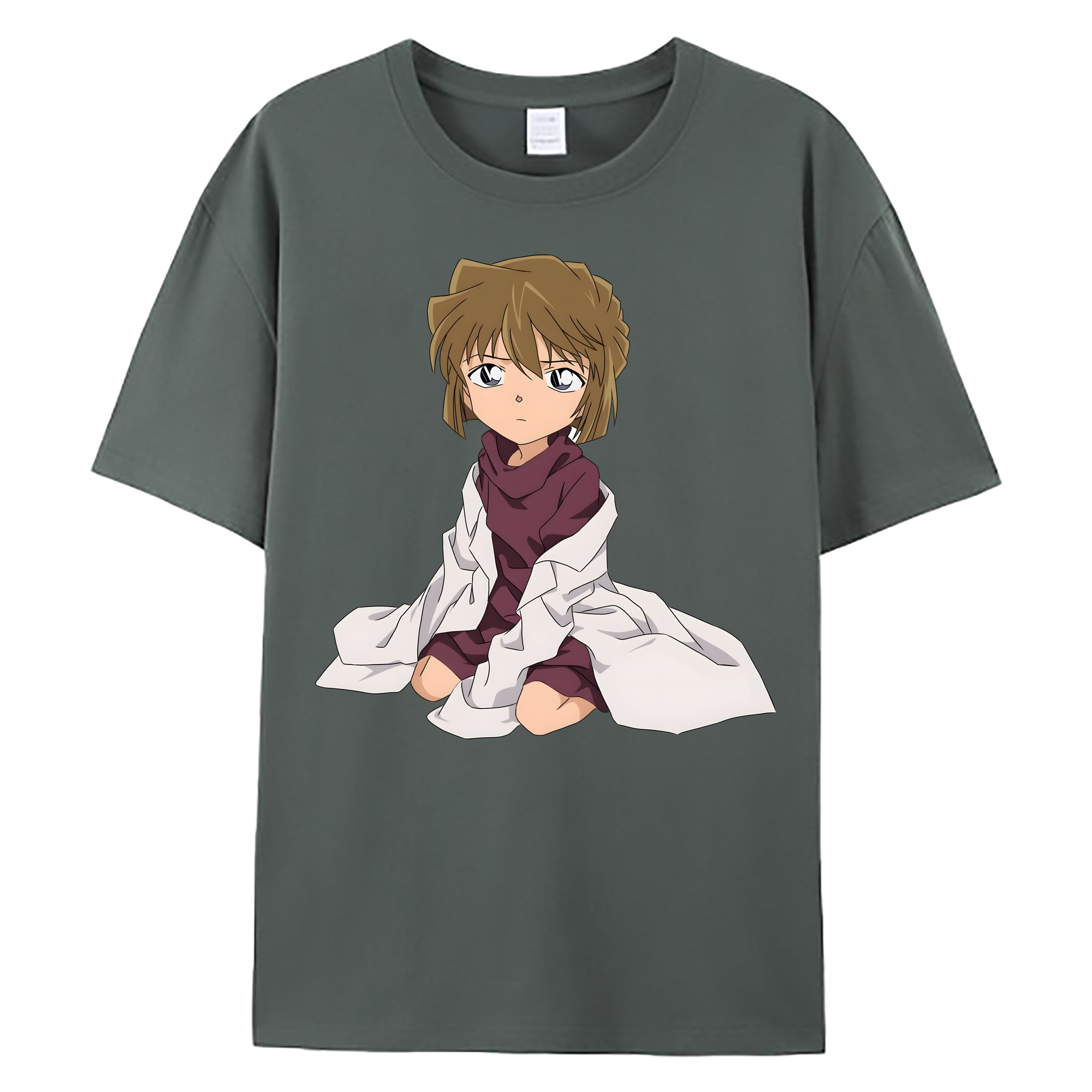 （画像用） 名探偵コナン 灰原 哀 はいばら あい Detective Conan Anita Hailey、Vi Graythorn Haibara Ai 綿100％ メンズ半袖Tシャツ｜肌触りやわらか＆通気性